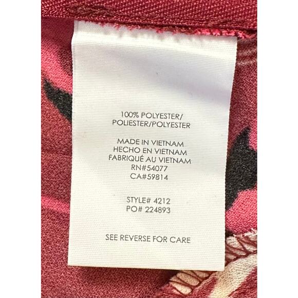 Cabi Corsage Floral Midi Skirt Wine Blossom Red High Low Feminine Flowy Size 4 - Picture 10 of 10